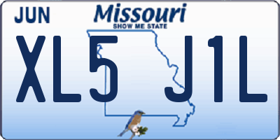 MO license plate XL5J1L