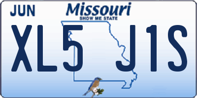 MO license plate XL5J1S