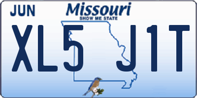 MO license plate XL5J1T