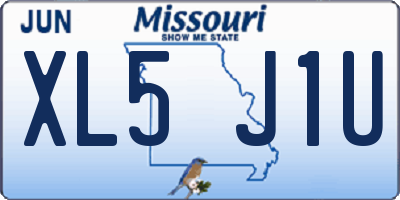 MO license plate XL5J1U