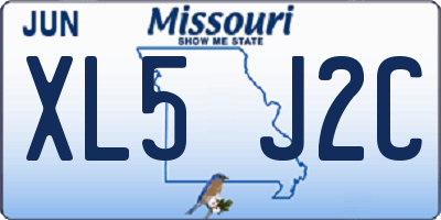 MO license plate XL5J2C