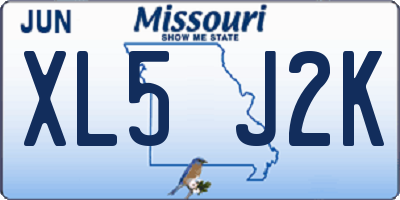 MO license plate XL5J2K