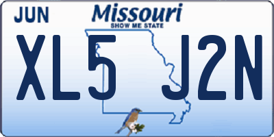 MO license plate XL5J2N
