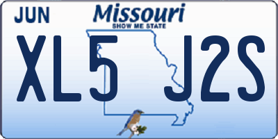 MO license plate XL5J2S