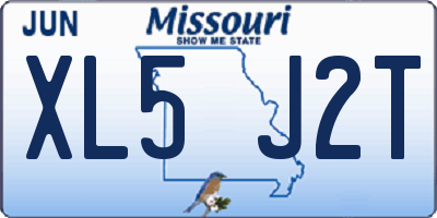 MO license plate XL5J2T