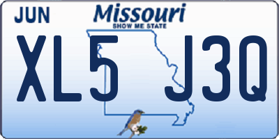 MO license plate XL5J3Q