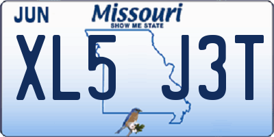 MO license plate XL5J3T