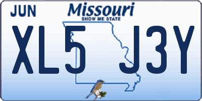 MO license plate XL5J3Y
