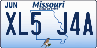 MO license plate XL5J4A