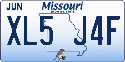 MO license plate XL5J4F