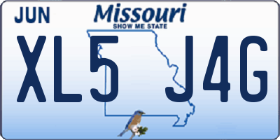 MO license plate XL5J4G