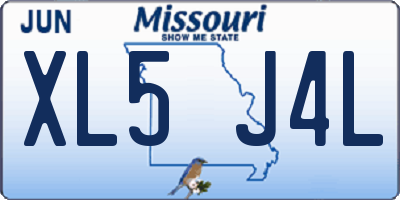 MO license plate XL5J4L