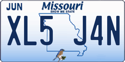 MO license plate XL5J4N