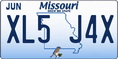 MO license plate XL5J4X