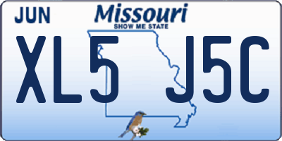 MO license plate XL5J5C