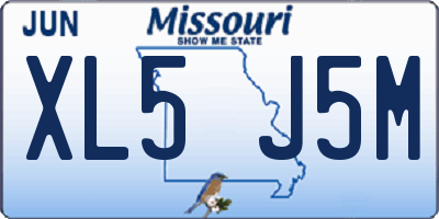 MO license plate XL5J5M