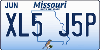 MO license plate XL5J5P
