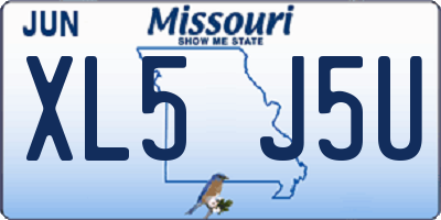 MO license plate XL5J5U