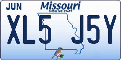 MO license plate XL5J5Y