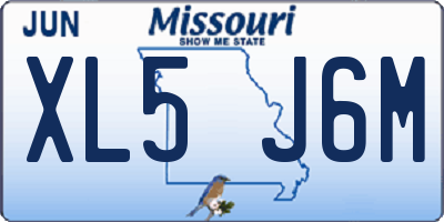 MO license plate XL5J6M