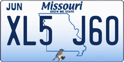 MO license plate XL5J6O