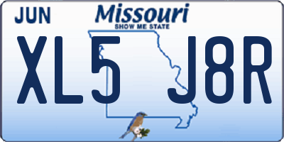 MO license plate XL5J8R