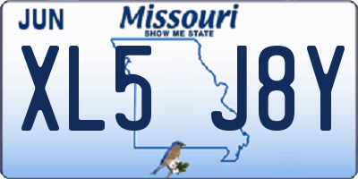 MO license plate XL5J8Y