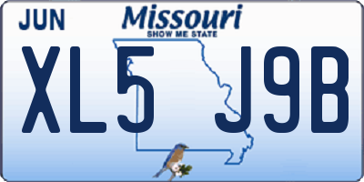 MO license plate XL5J9B