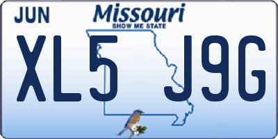 MO license plate XL5J9G