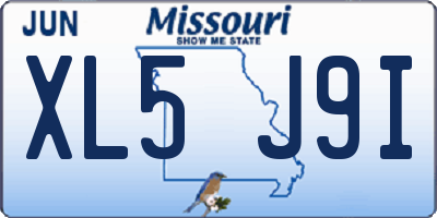 MO license plate XL5J9I