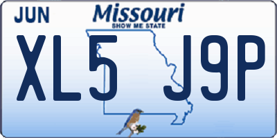 MO license plate XL5J9P