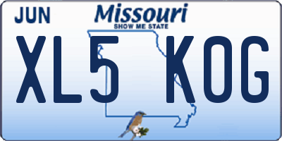 MO license plate XL5K0G