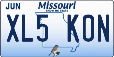 MO license plate XL5K0N