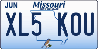 MO license plate XL5K0U