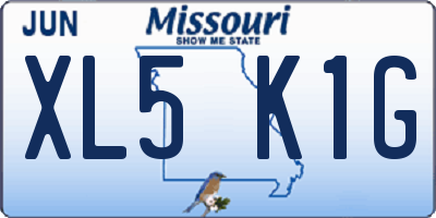MO license plate XL5K1G
