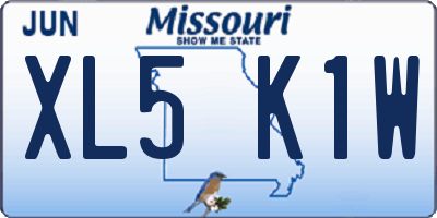 MO license plate XL5K1W