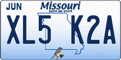 MO license plate XL5K2A