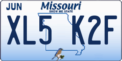 MO license plate XL5K2F