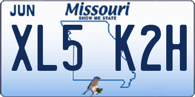 MO license plate XL5K2H
