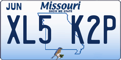 MO license plate XL5K2P