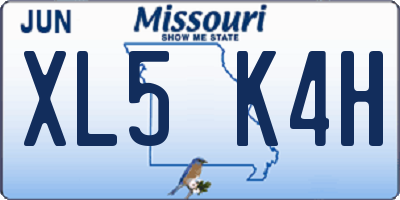 MO license plate XL5K4H