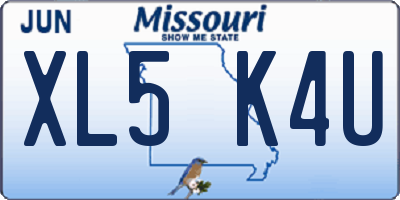 MO license plate XL5K4U