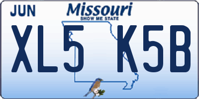 MO license plate XL5K5B