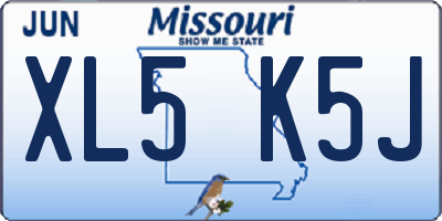 MO license plate XL5K5J