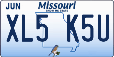 MO license plate XL5K5U