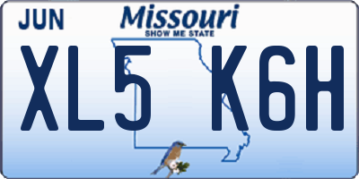 MO license plate XL5K6H