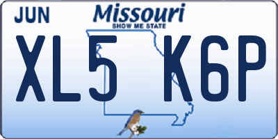 MO license plate XL5K6P