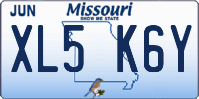 MO license plate XL5K6Y