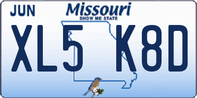 MO license plate XL5K8D