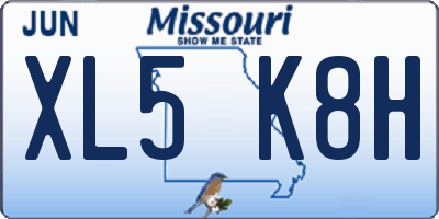 MO license plate XL5K8H